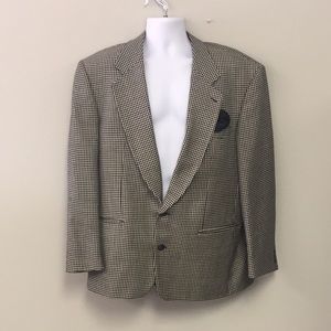 Modesto Uomo Black/White 100% Wool Sports Coat/Blazer 44R